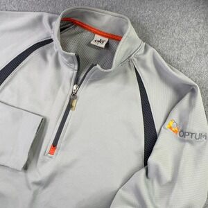 Alo Yoga Pullover Mens Large Gray CoolFit 1/4 Zip Long Sleeve Zip Pocket Gym